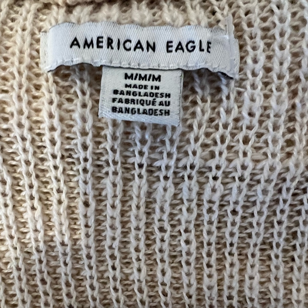 American Eagle Outfitters Cream V-Neck Sweater - Picture 5 of 8